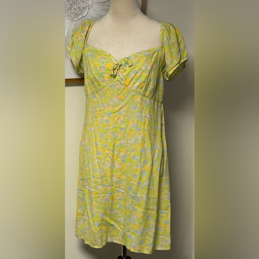 Abound Yellow and Green Floral Midi Dress